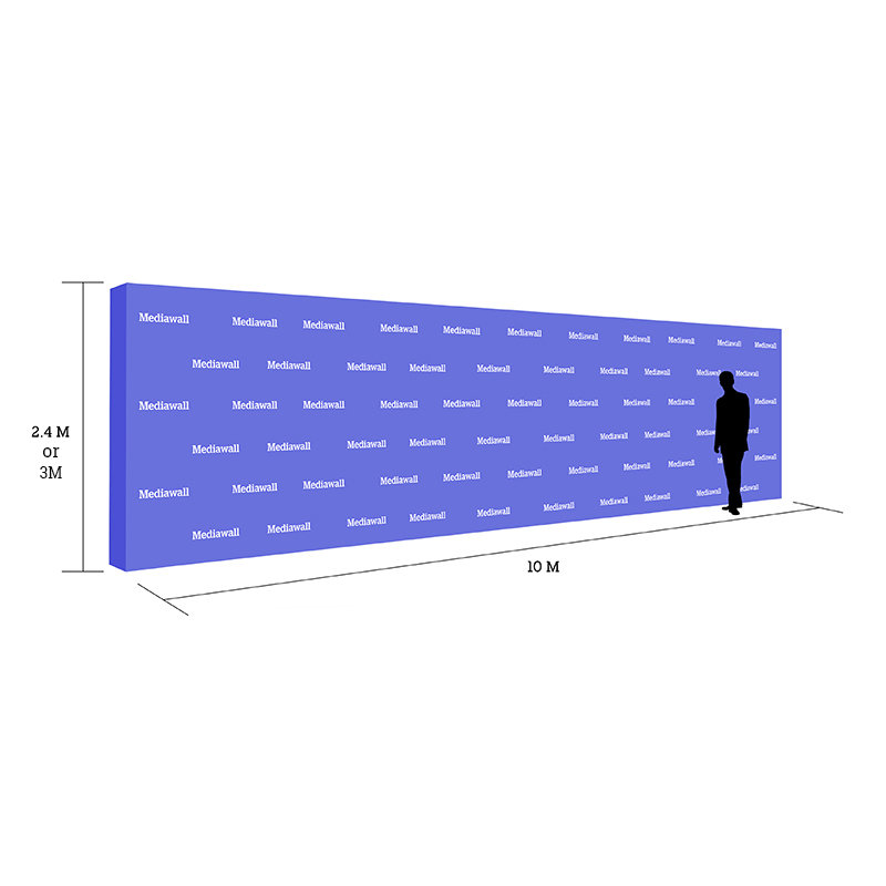 10m Premium Media Wall - Straight