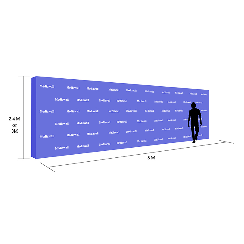 8m Premium Media Wall - Straight