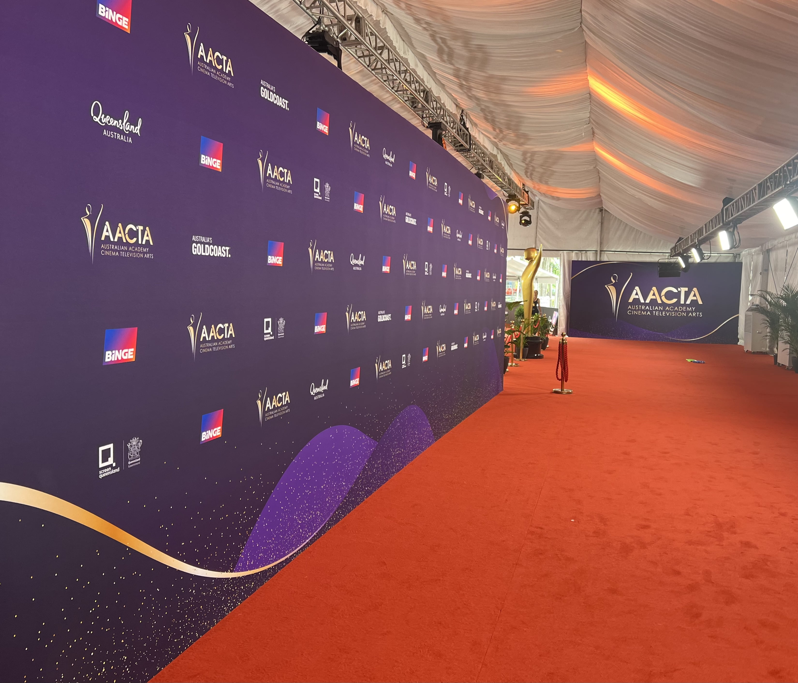 Gradient media wall with Sydney Opera House and Harbour Bridge in background
